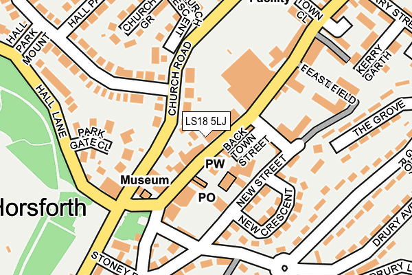 LS18 5LJ map - OS OpenMap – Local (Ordnance Survey)