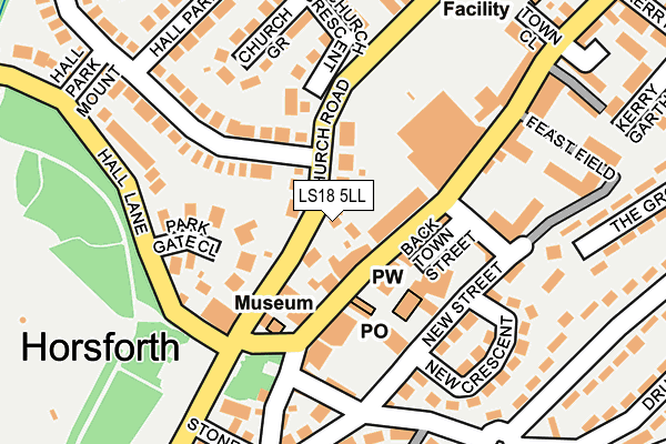 LS18 5LL map - OS OpenMap – Local (Ordnance Survey)