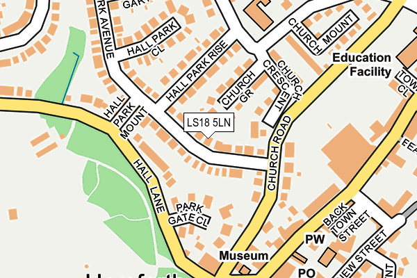 LS18 5LN map - OS OpenMap – Local (Ordnance Survey)