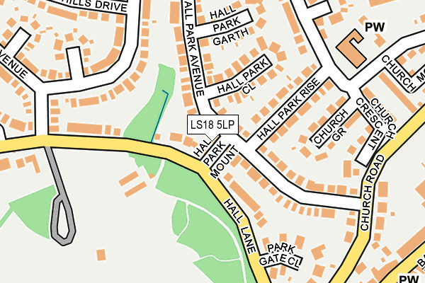LS18 5LP map - OS OpenMap – Local (Ordnance Survey)