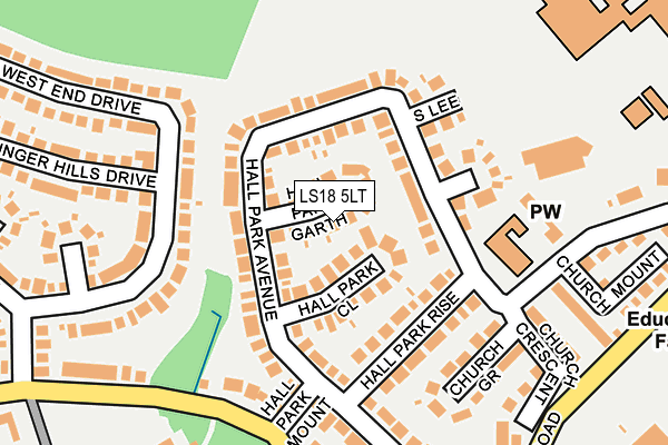LS18 5LT map - OS OpenMap – Local (Ordnance Survey)