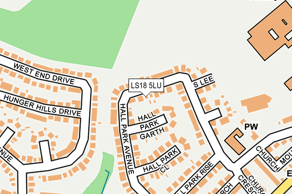 LS18 5LU map - OS OpenMap – Local (Ordnance Survey)