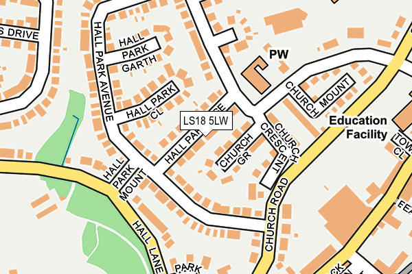 LS18 5LW map - OS OpenMap – Local (Ordnance Survey)