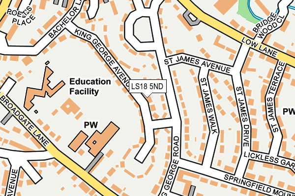 LS18 5ND map - OS OpenMap – Local (Ordnance Survey)