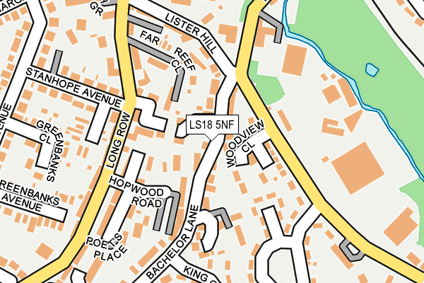 LS18 5NF map - OS OpenMap – Local (Ordnance Survey)