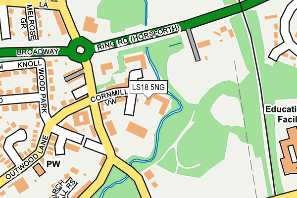LS18 5NG map - OS OpenMap – Local (Ordnance Survey)