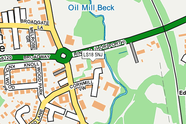 LS18 5NJ map - OS OpenMap – Local (Ordnance Survey)