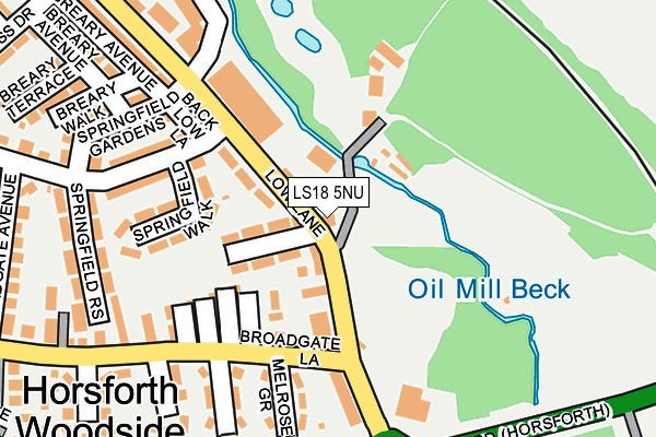 LS18 5NU map - OS OpenMap – Local (Ordnance Survey)