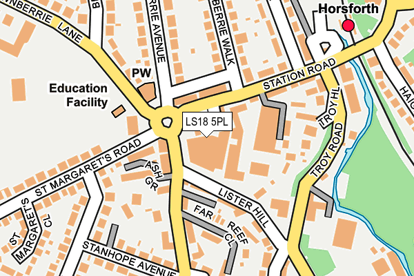 LS18 5PL map - OS OpenMap – Local (Ordnance Survey)