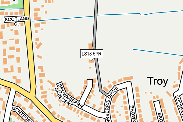 LS18 5PR map - OS OpenMap – Local (Ordnance Survey)