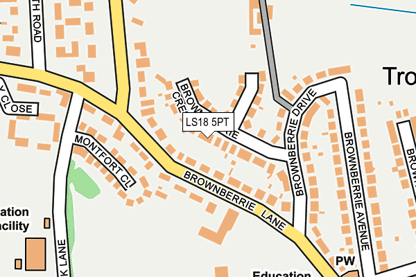 LS18 5PT map - OS OpenMap – Local (Ordnance Survey)