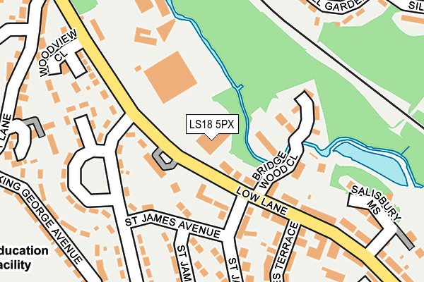 LS18 5PX map - OS OpenMap – Local (Ordnance Survey)