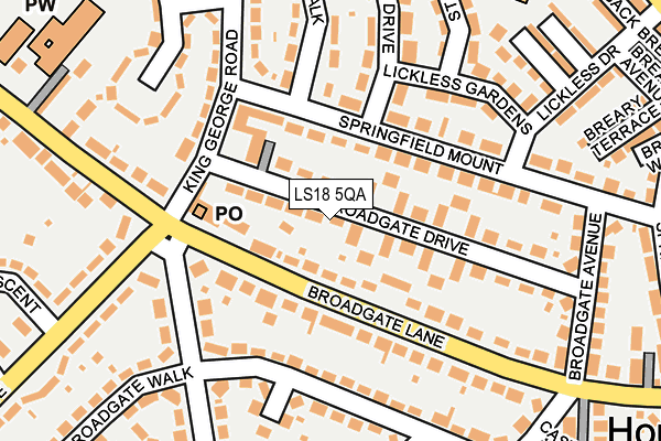 LS18 5QA map - OS OpenMap – Local (Ordnance Survey)