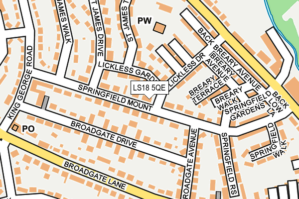 LS18 5QE map - OS OpenMap – Local (Ordnance Survey)