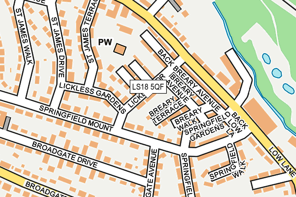 LS18 5QF map - OS OpenMap – Local (Ordnance Survey)