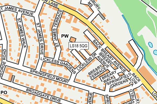 LS18 5QG map - OS OpenMap – Local (Ordnance Survey)