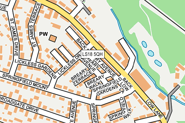 LS18 5QH map - OS OpenMap – Local (Ordnance Survey)