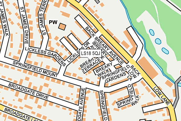 LS18 5QJ map - OS OpenMap – Local (Ordnance Survey)