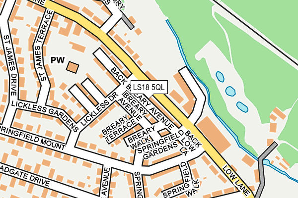 LS18 5QL map - OS OpenMap – Local (Ordnance Survey)