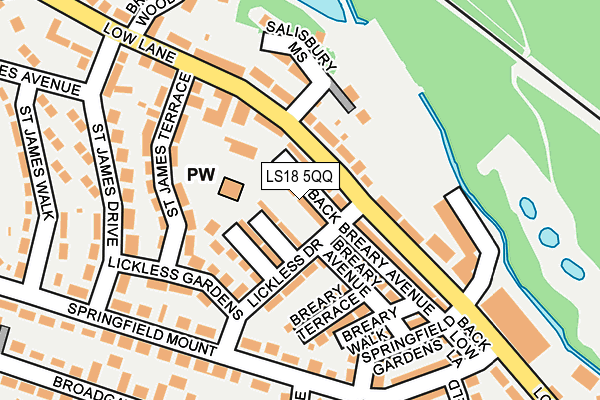 LS18 5QQ map - OS OpenMap – Local (Ordnance Survey)