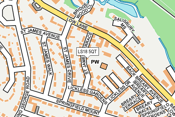 LS18 5QT map - OS OpenMap – Local (Ordnance Survey)