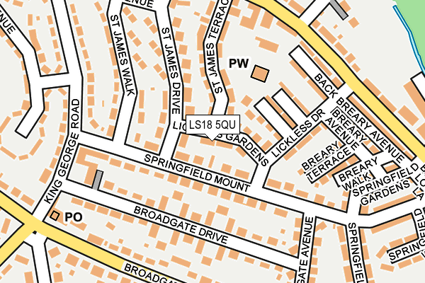 LS18 5QU map - OS OpenMap – Local (Ordnance Survey)
