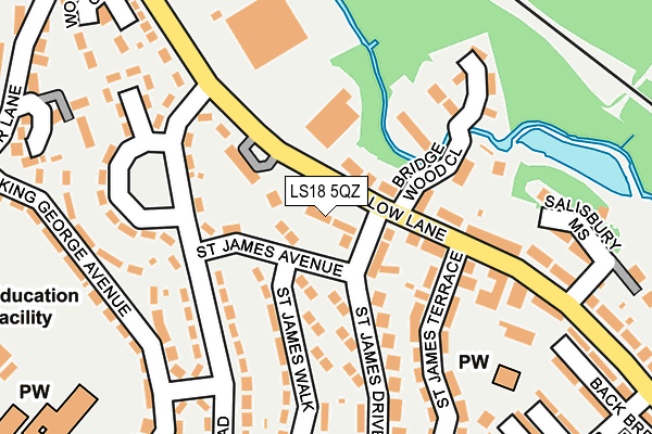 LS18 5QZ map - OS OpenMap – Local (Ordnance Survey)