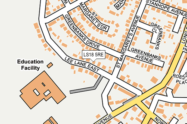 LS18 5RE map - OS OpenMap – Local (Ordnance Survey)