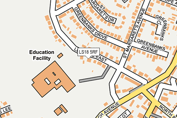 LS18 5RF map - OS OpenMap – Local (Ordnance Survey)