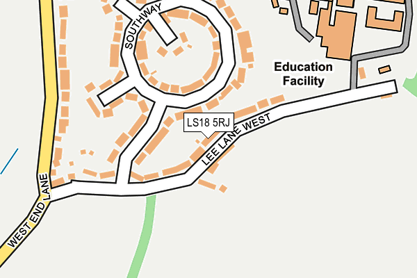 LS18 5RJ map - OS OpenMap – Local (Ordnance Survey)