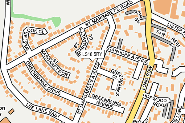 LS18 5RY map - OS OpenMap – Local (Ordnance Survey)