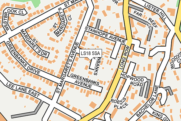 LS18 5SA map - OS OpenMap – Local (Ordnance Survey)