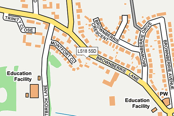 LS18 5SD map - OS OpenMap – Local (Ordnance Survey)