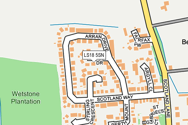 LS18 5SN map - OS OpenMap – Local (Ordnance Survey)