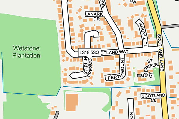 LS18 5SQ map - OS OpenMap – Local (Ordnance Survey)