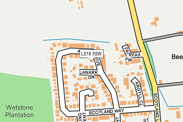 LS18 5SW map - OS OpenMap – Local (Ordnance Survey)