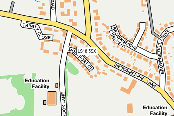 LS18 5SX map - OS OpenMap – Local (Ordnance Survey)