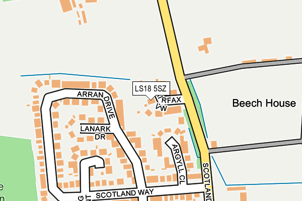 LS18 5SZ map - OS OpenMap – Local (Ordnance Survey)