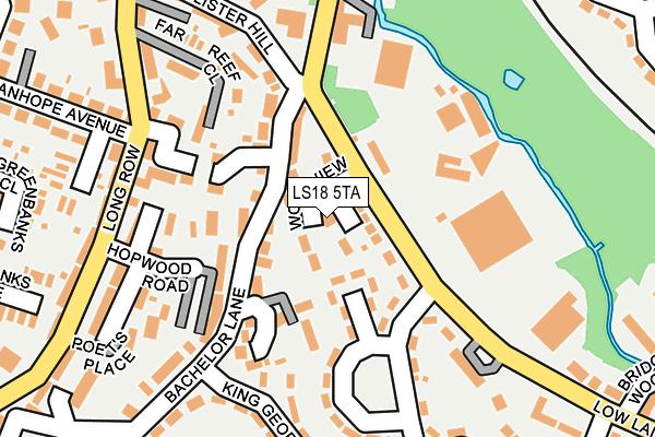 LS18 5TA map - OS OpenMap – Local (Ordnance Survey)