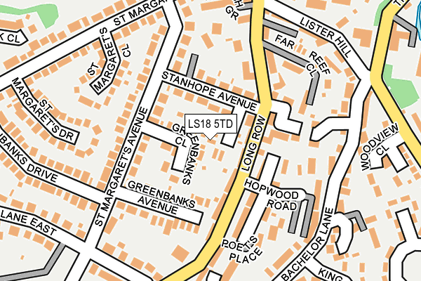LS18 5TD map - OS OpenMap – Local (Ordnance Survey)