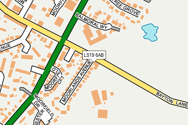 LS19 6AB map - OS OpenMap – Local (Ordnance Survey)