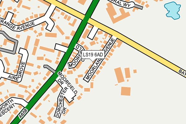 LS19 6AD map - OS OpenMap – Local (Ordnance Survey)