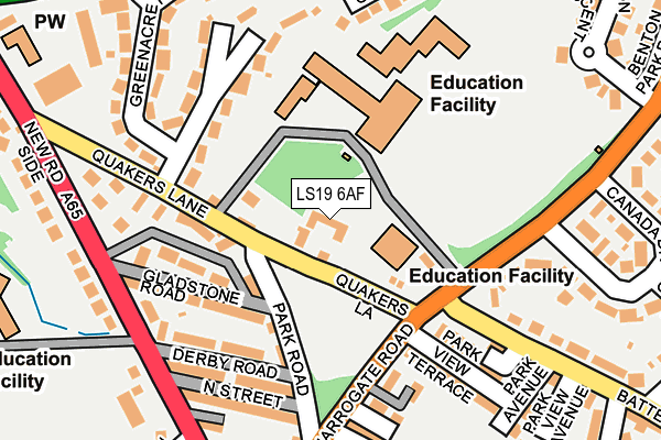 LS19 6AF map - OS OpenMap – Local (Ordnance Survey)