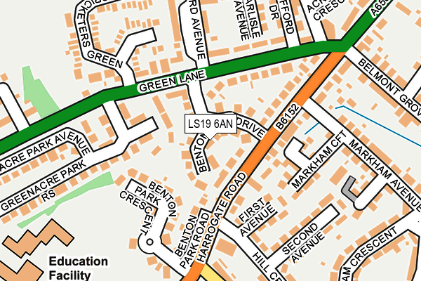 LS19 6AN map - OS OpenMap – Local (Ordnance Survey)