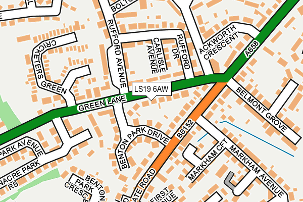 LS19 6AW map - OS OpenMap – Local (Ordnance Survey)