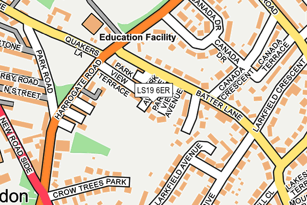 LS19 6ER map - OS OpenMap – Local (Ordnance Survey)