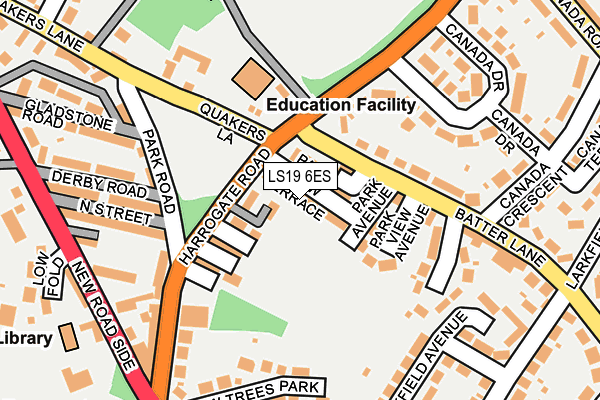 LS19 6ES map - OS OpenMap – Local (Ordnance Survey)