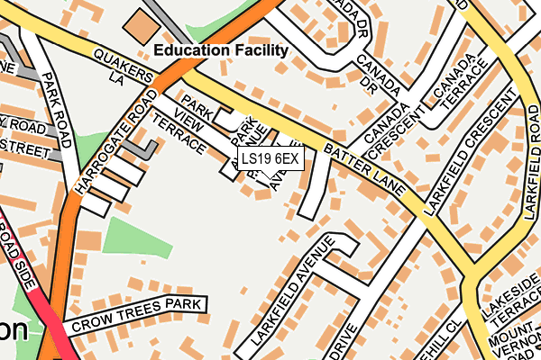 LS19 6EX map - OS OpenMap – Local (Ordnance Survey)