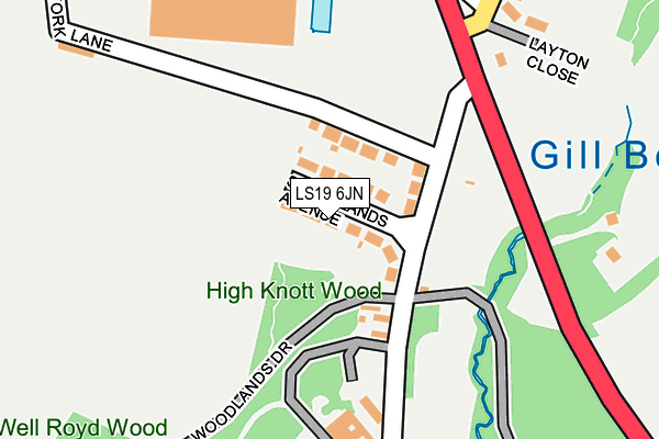 LS19 6JN map - OS OpenMap – Local (Ordnance Survey)