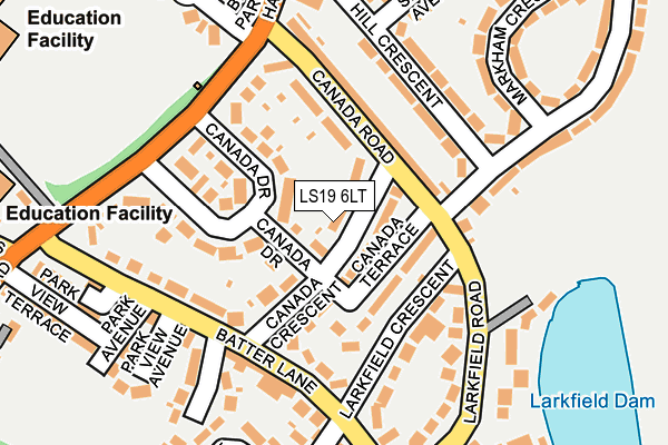 LS19 6LT map - OS OpenMap – Local (Ordnance Survey)